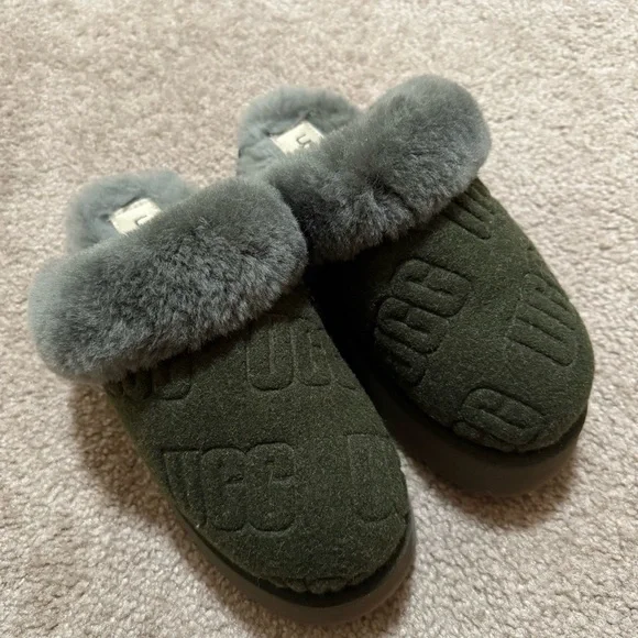 NWOT Ugg Disquette Felted Women Slippers Suede Forest Night - Picture 4 of 7